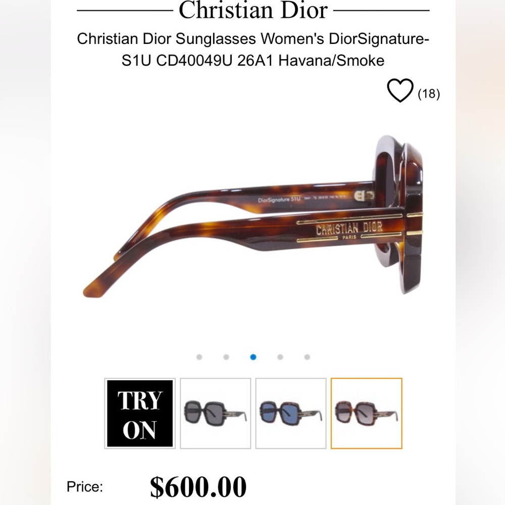 Christian Dior Sunglasses Women's DiorSignature-S1U CD40049U 26A1 Havana/Smoke - Picture 3 of 14